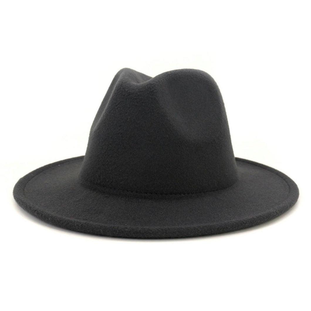 Solid Black Fedora Hat