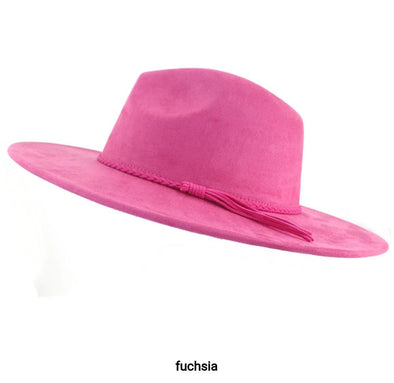 Fuchsia Pink Suede Hat
