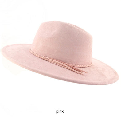 Pink Suede Women Hat