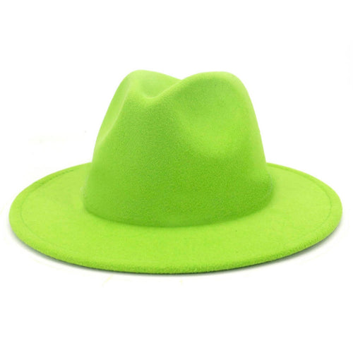 Solid Lime green Fedora