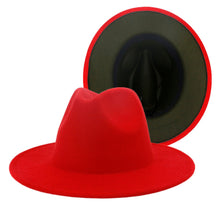 Red/ Olive green bottom Fedora