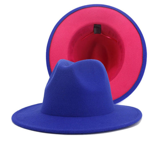 Royal blue + Pink bottom Fedora