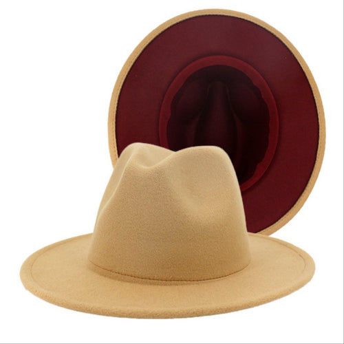 Tan + Burgundy Fedora