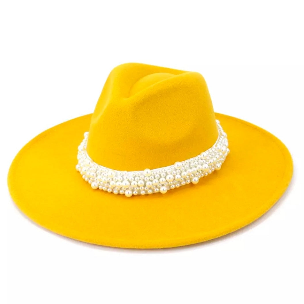 Wide Brim Yellow Hat