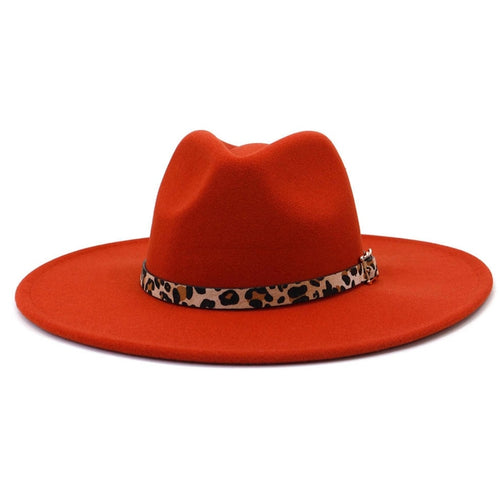Rust Wide Brim/  belt Hat