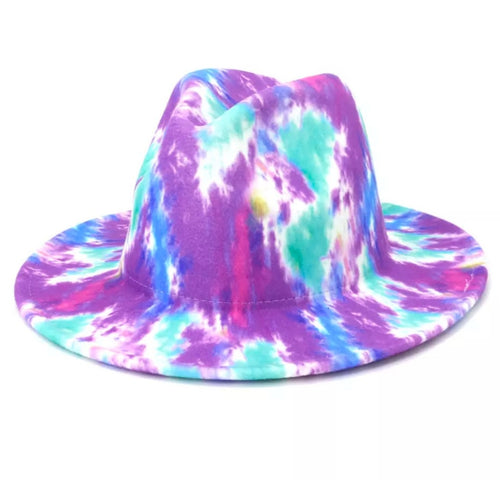 Purple Tie Dye Fedora