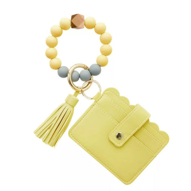 Yellow Keychain Bracelet Wallet