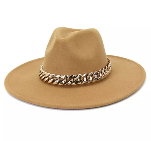 Wide Brim Tan Hat