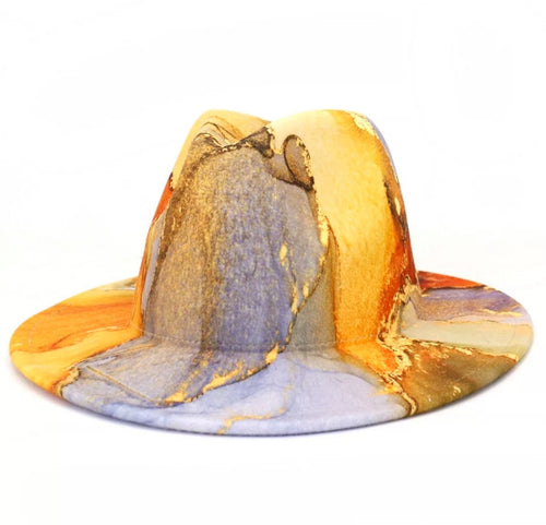 Yellow Print Fedora