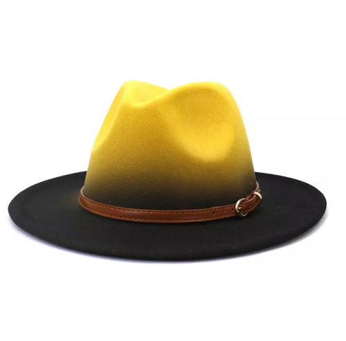 Yellow Ombre Fedora